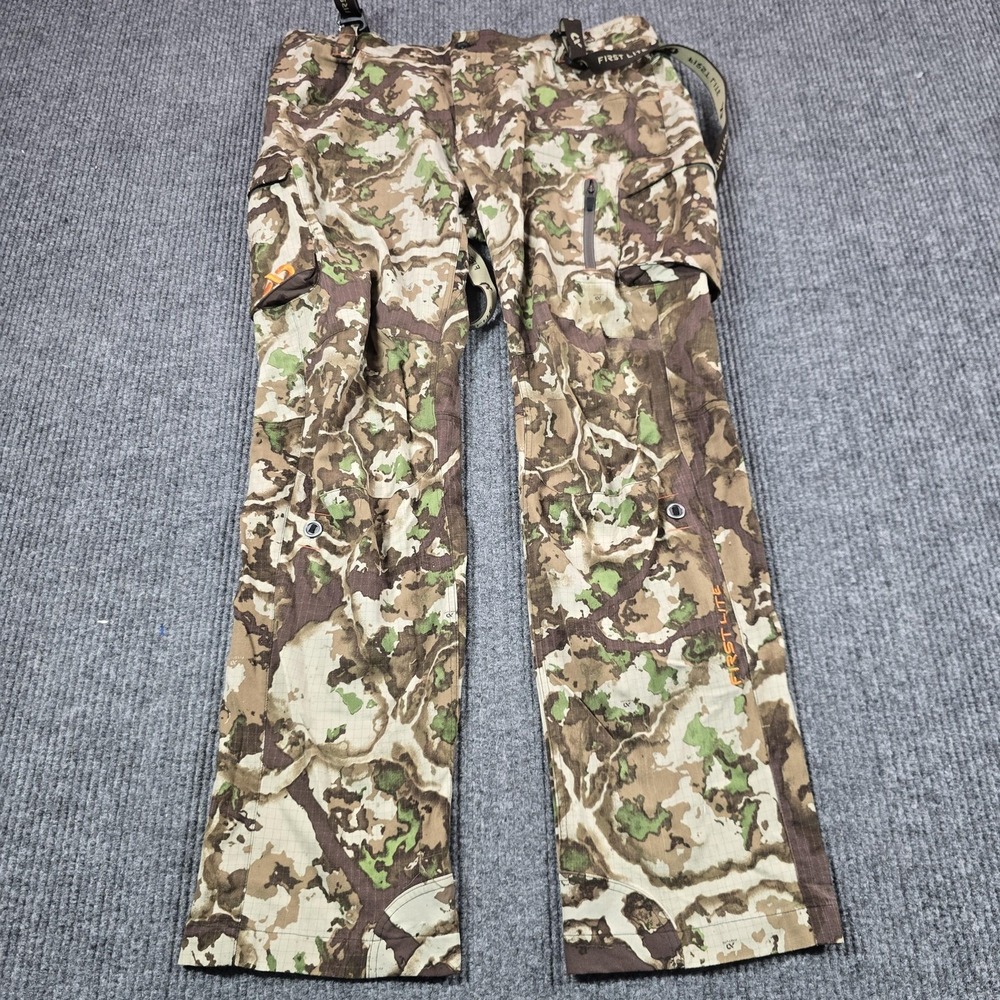 First Lite Obsidian Pants Mens XL Brown Camo Wool Hunting Lined Stretch Cargo